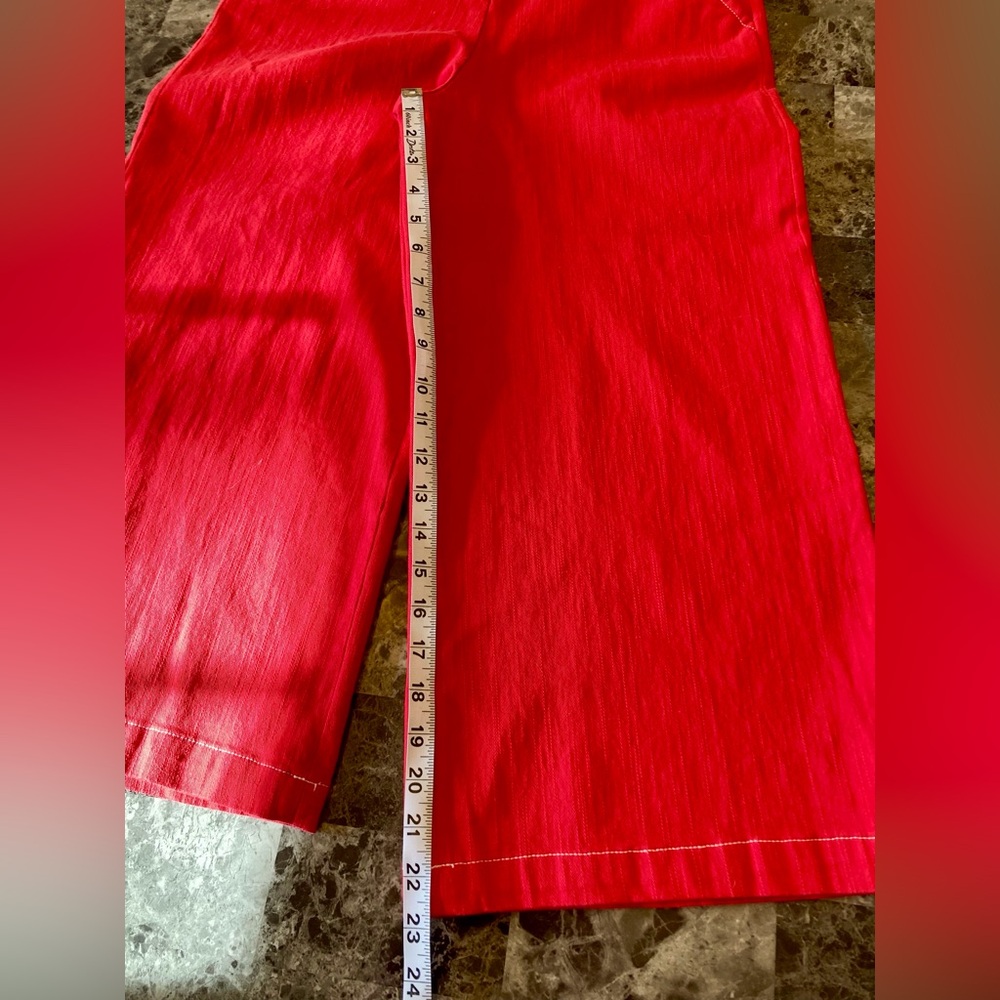 Apple Red ASTR Wide Leg Casual Cropped Pant Stretch Denim Preppy Travel Size MED - Picture 11 of 15